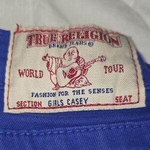 True Religion Girls Jeans Size 6 Casey Skinny Electric Blue Denim Made in Mexico